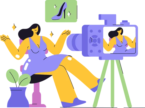 Content Creator Recording video Illustration