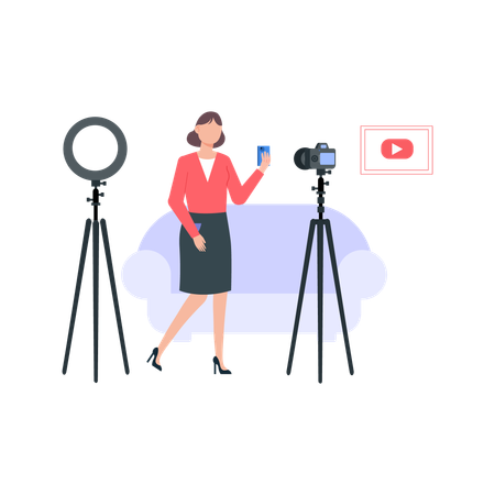 Content creator recording video  Illustration