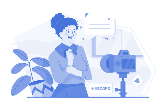 Content Creator Recording Video  Illustration