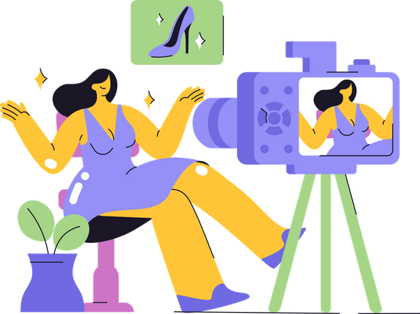 Content Creator Recording video  Illustration