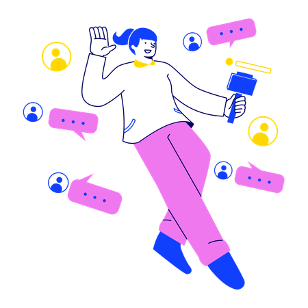 Content Curator working on user feedbacks  Illustration