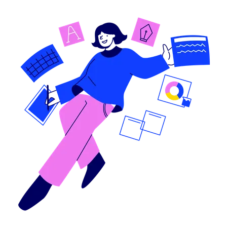 Content Designer doing web designing  Illustration