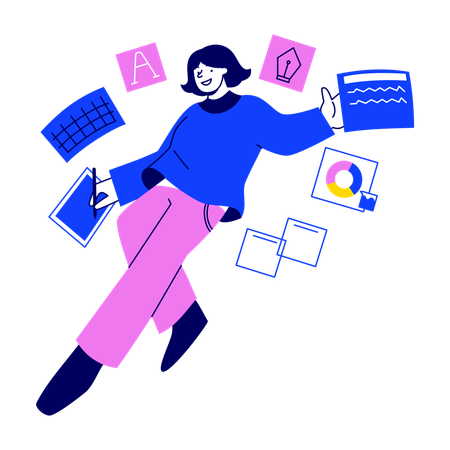 Content Designer doing web designing  Illustration