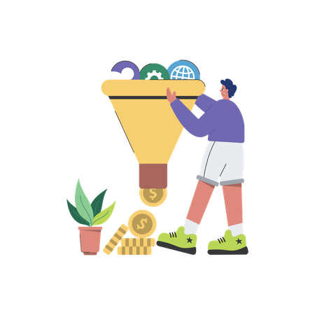 Content Funnel  Illustration