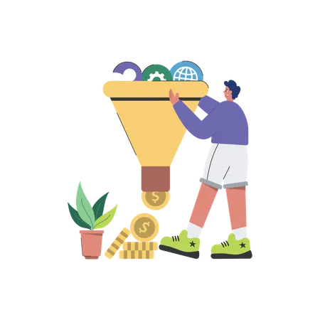 Content Funnel  Illustration