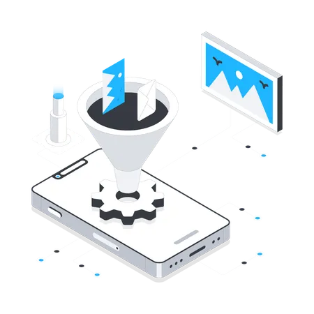 Content Funnel management  Illustration