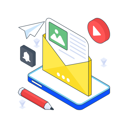 Content Mail  Illustration