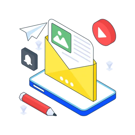 Content Mail  Illustration