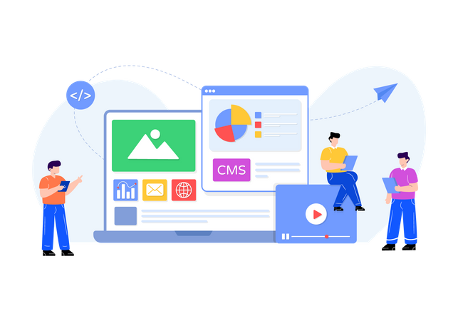 Content Management System  Illustration