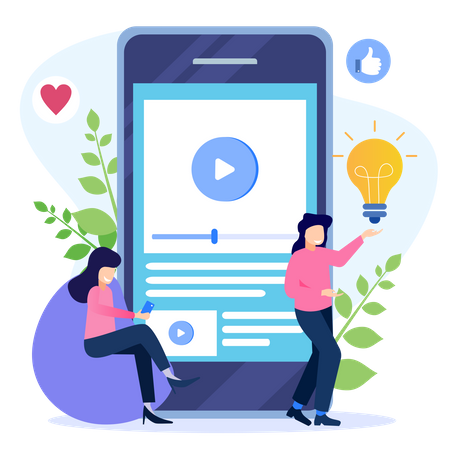 Content manager doing content management Illustration