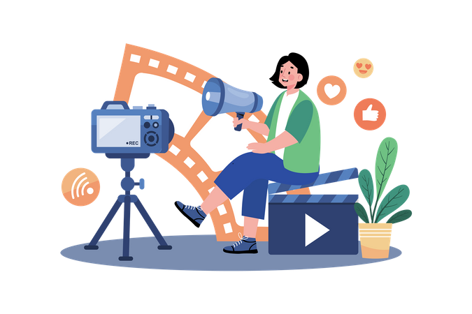 Content marketer developing a content marketing plan to boost SEO  Illustration