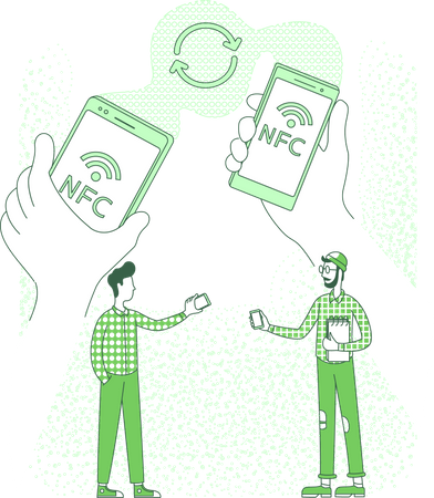 Content sharing using NFC technology  Illustration