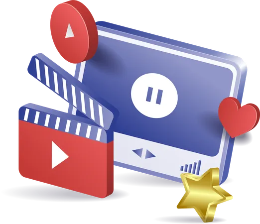 Content video player application screen  Illustration