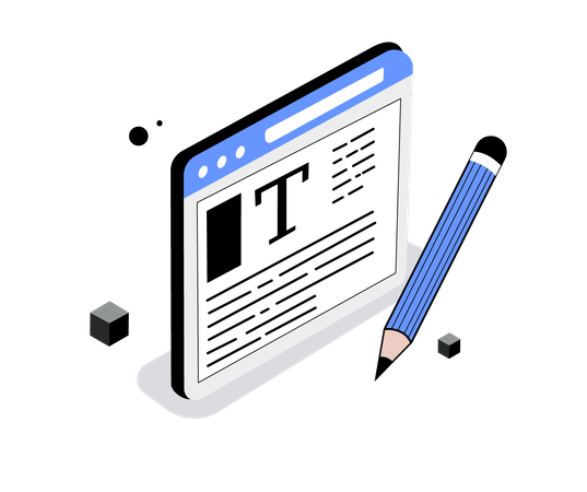 Content Writing and Text Editor  Illustration