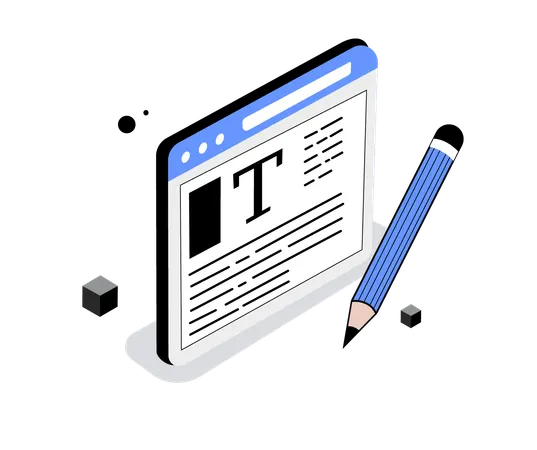 Content Writing and Text Editor  Illustration