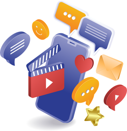 Contenu vidéo de marketing sur les réseaux sociaux  Illustration