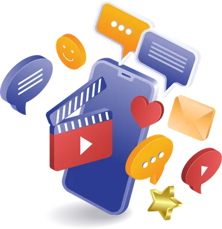 Contenu vidéo de marketing sur les réseaux sociaux  Illustration