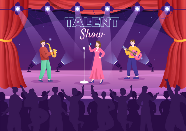 Contestants in Talent Show  Illustration