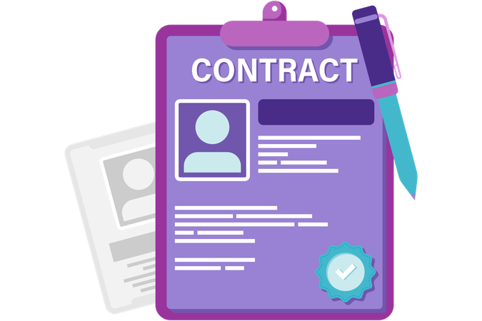 Contract and agreement documents  Illustration