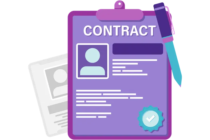 Contract and agreement documents  Illustration