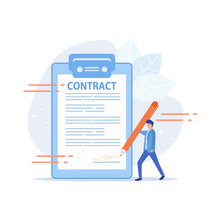 Contract signing Illustration
