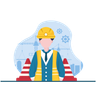contractor at site illustration svg