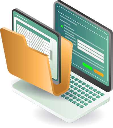 Contraseña de la cuenta de seguridad de datos de la carpeta de la computadora portátil Ilustración
