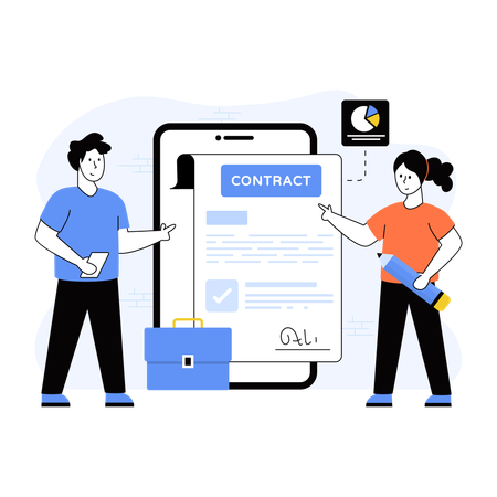 Contrat en ligne  Illustration