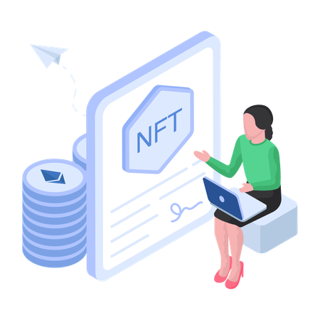 Contrato Nft de criptomoeda  Ilustração