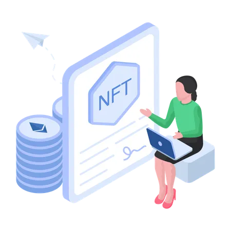 Contrato Nft de criptomoeda  Ilustração