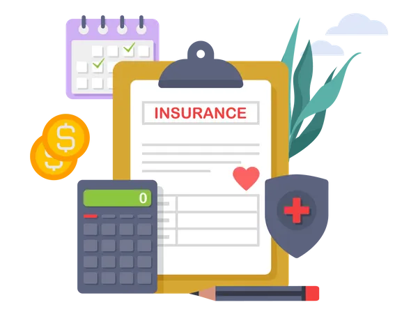 Contrato de seguro saúde  Ilustração