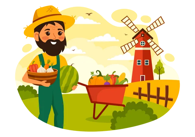 Contribuições do agricultor  Ilustração