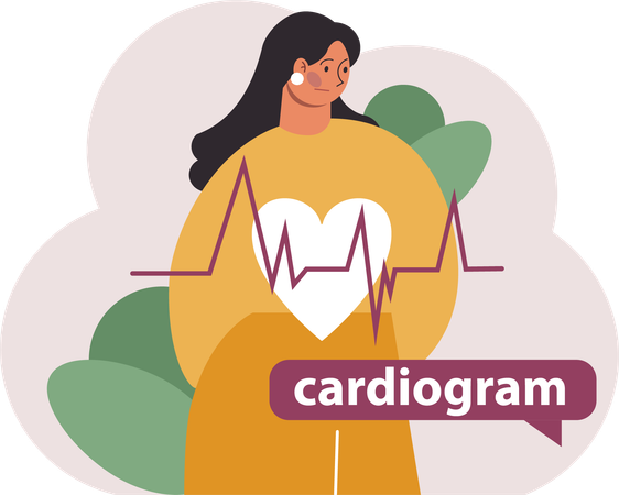 Comprobación de cardiograma  Ilustración