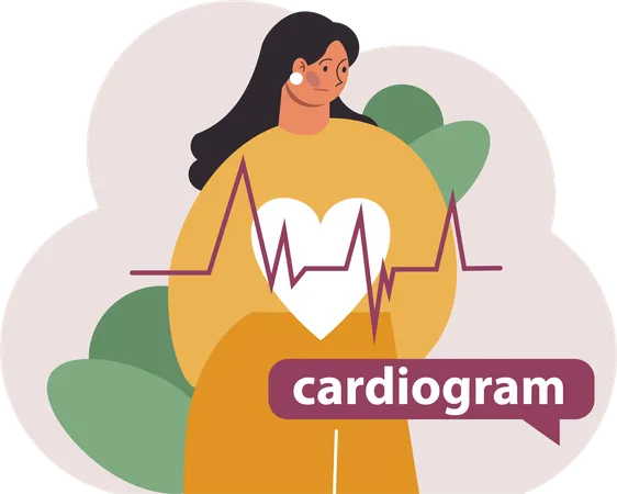 Comprobación de cardiograma  Ilustración