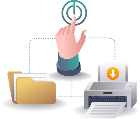 Control de Impresión de Carpetas de Datos en Sistema Informático  Ilustración