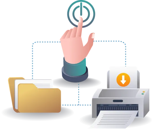 Control de Impresión de Carpetas de Datos en Sistema Informático  Ilustración