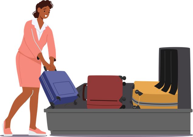 Control de equipaje de pasajeros en el aeropuerto  Ilustración