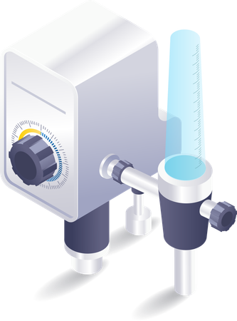 Filtro de oxígeno para pacientes de control de equipos médicos  Ilustración