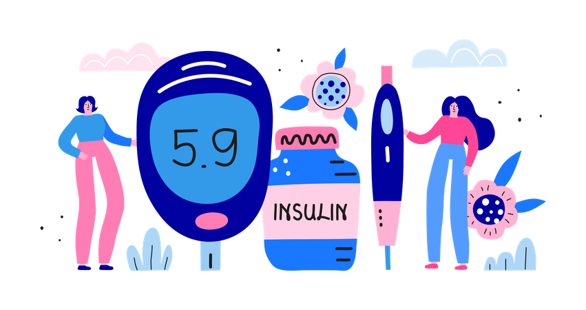 Control diabetes  イラスト