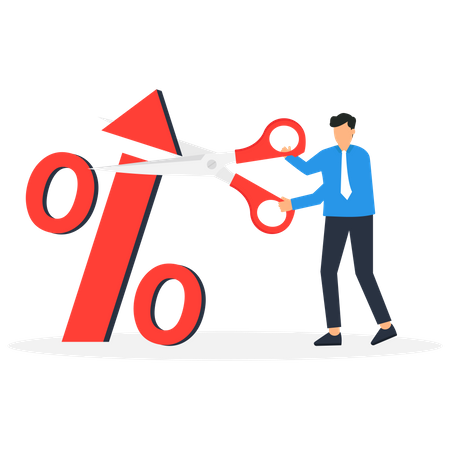 Control interest The decrease in interest rates  イラスト