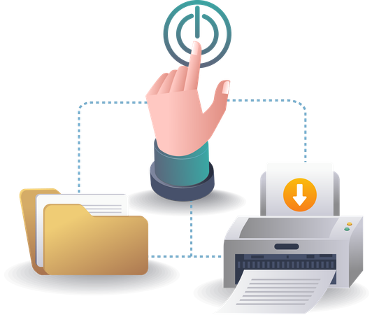 Control of Data Folder Printing in Computer system  Illustration