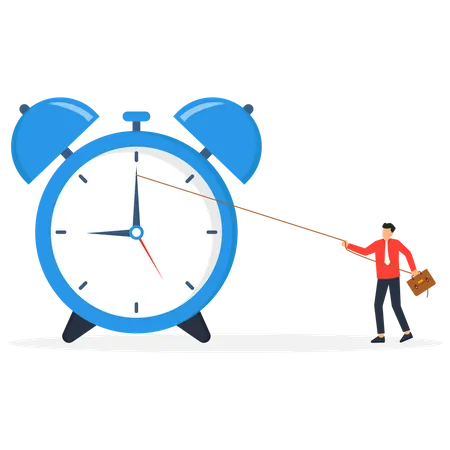 Control Time Freedom Or Efficient Time Management To Finish Project Within Deadline Productivity Or Efficiency Productive Project Manager Concept Illustration