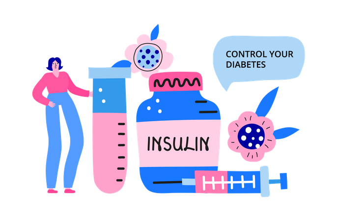 Control your diabetes Illustration