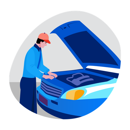 Vérification de la voiture  Illustration