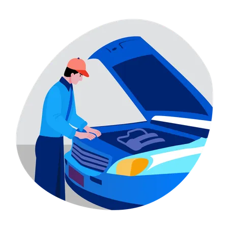 Vérification de la voiture  Illustration