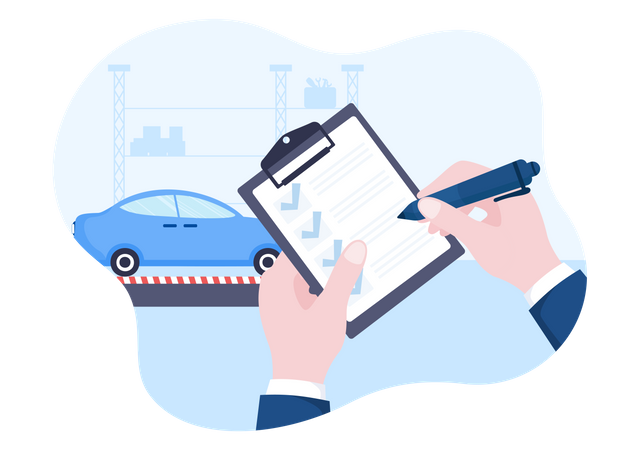 Contrôle de qualité de voiture  Illustration