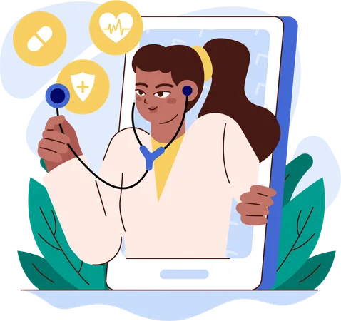 Examen médical en ligne  Illustration