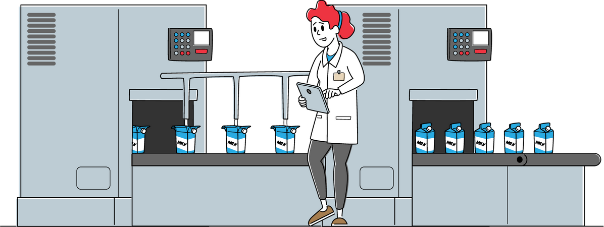 Contrôle qualité de la production laitière en usine  Illustration