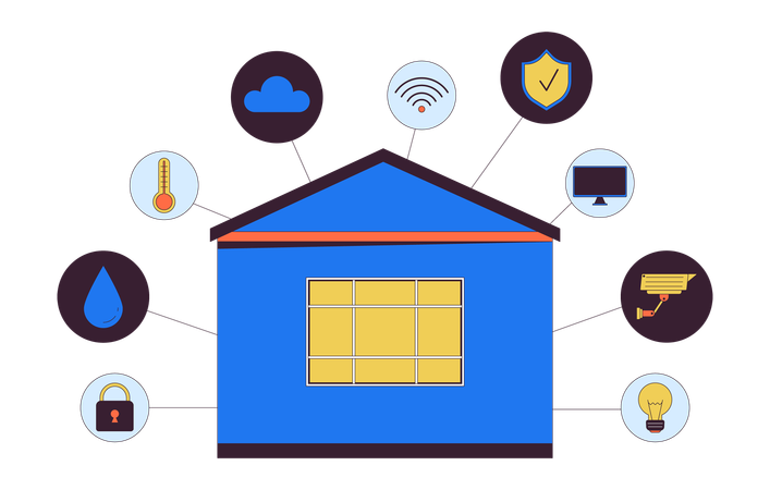 Controles de casa inteligente  Ilustração