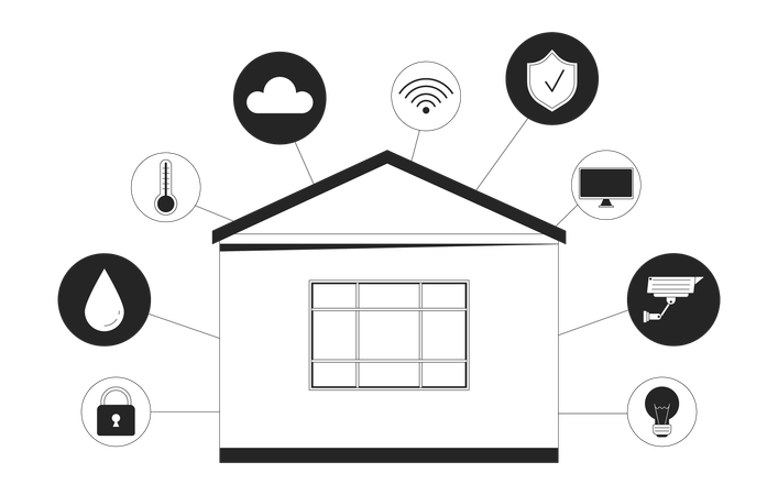 Controles de casa inteligente  Ilustração